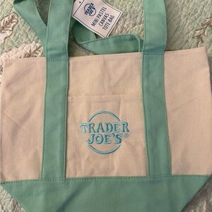 COPY - NWT Trader Joe’s Canvas Pastel Green Mini Tote